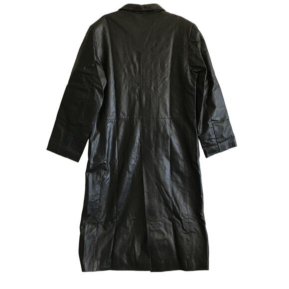 BETTINA RIZZI VTG Leather Coat Men L Black Custom Retro Grunge Goth Y2K Matrix - Picture 2 of 13